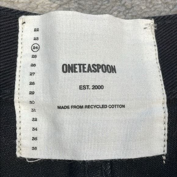 NWT One Teaspoon Smiths Trouser Jeans Faded Black Slits Rips Sz 24 - Picture 9 of 15